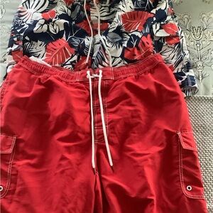 The Foundry Supply Co Red Cargo Shorts